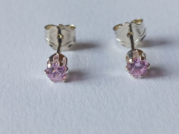 pinke zirkonia-silber-ohrringe